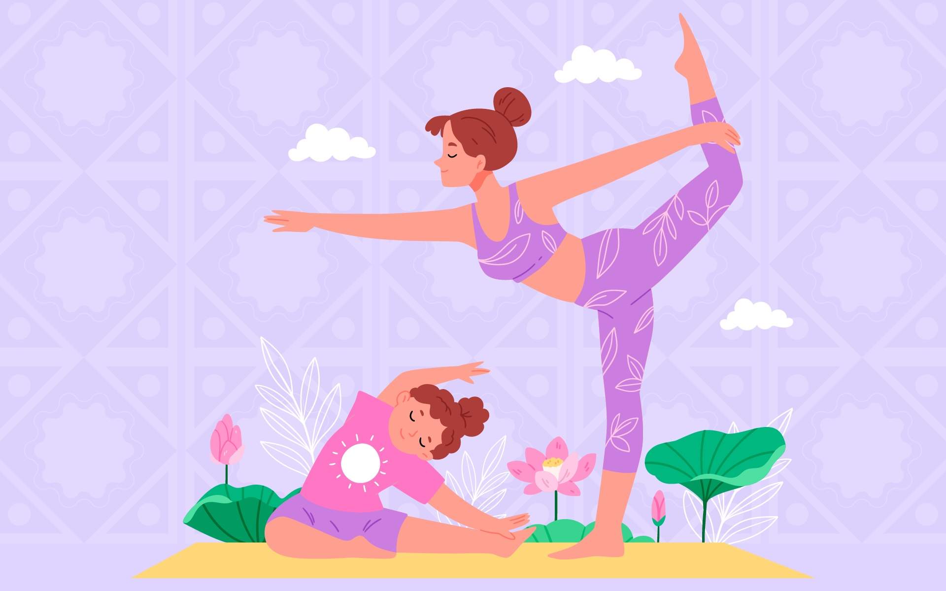 Mom and toddler doing yoga together. Teaching kids is a great way to deepen your yoga practice.