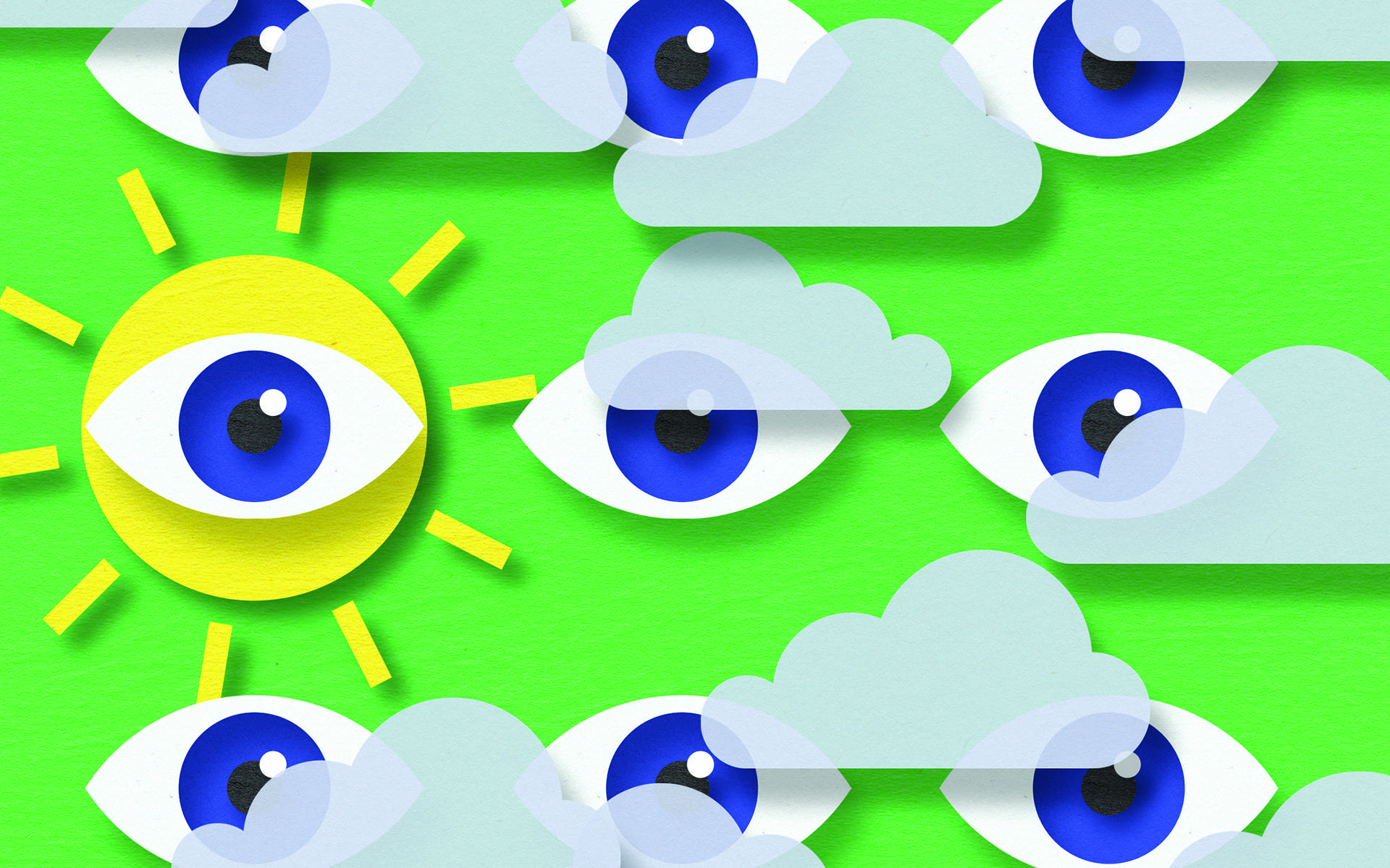 What it Means to Have Clear Vision - Illustrated sun, eyes, clouds,
