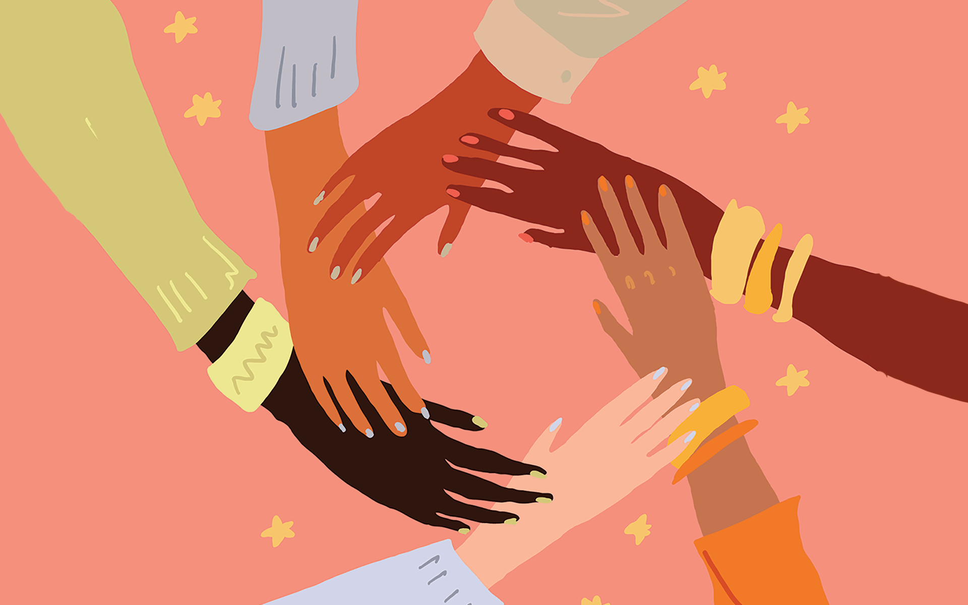 holding hands. dismantle inequality